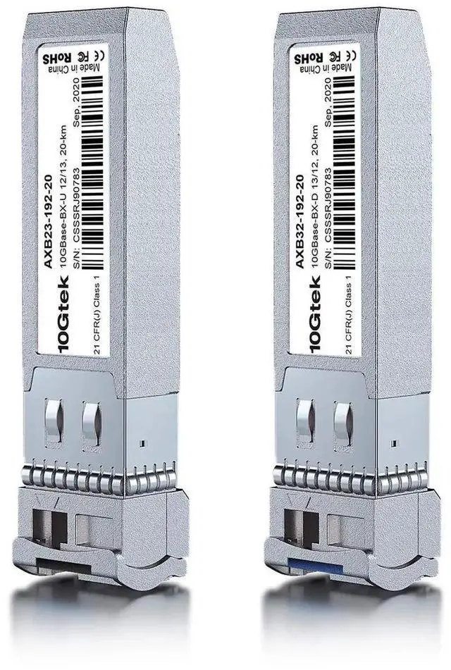 Alt view image 4 of 4 - 10Gtek a Pair of 10G SFP+ Bidi Transceiver, LC Single-Mode Single Fiber Module, 10GBASE-BX20-U 10GBASE-BIDI 1270nm/1330nm for Juniper EX-SFP-10GE-BX23-20/EX-SFP-10GE-BX32-20, DOM, 20km