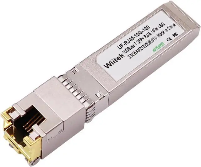 Main image of Wiitek 100 Meters, 10Gb SFP+ to RJ45 Module, 2.5G/5G/10GBase-T Ethernet Copper Transceiver for Ubiquiti UF-RJ45-10G, Plugin 10Gb SFP+ Port, Low Power Consumption