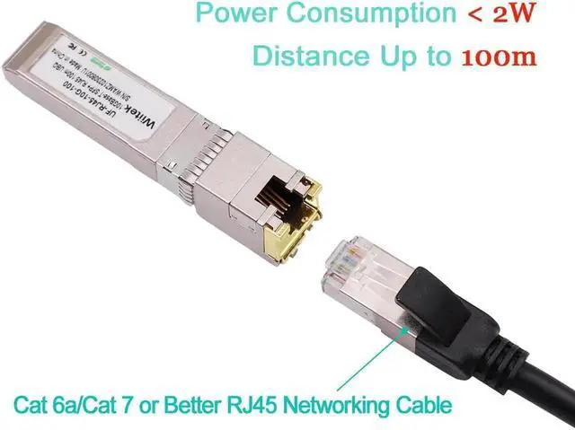 Alt view image 5 of 5 - Wiitek 100 Meters, 10Gb SFP+ to RJ45 Module, 2.5G/5G/10GBase-T Ethernet Copper Transceiver for Ubiquiti UF-RJ45-10G, Plugin 10Gb SFP+ Port, Low Power Consumption