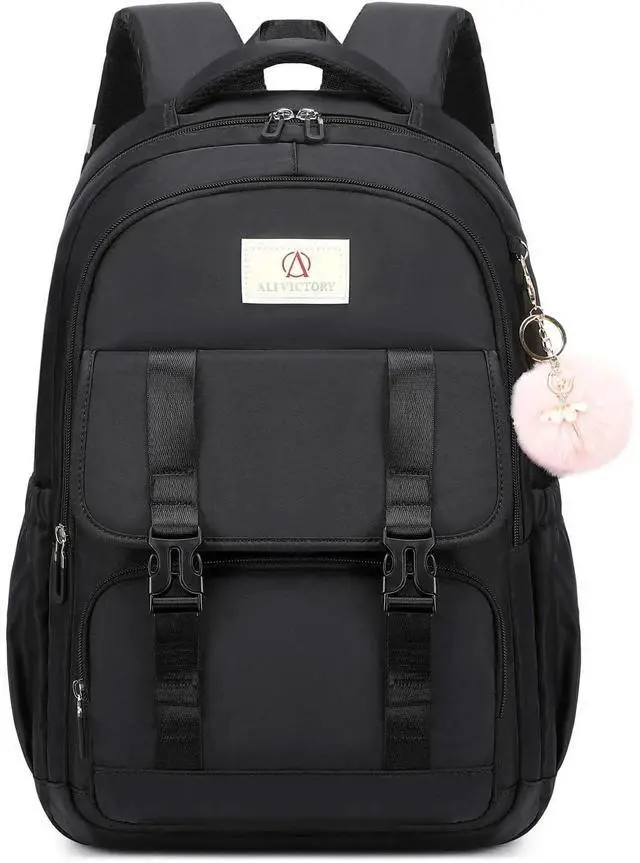 Main image of AO ALI VICTORY Laptop Backpack 16 Inch Kids Elementary Middle High School Bag College Backpacks Women Work Business Back Pack Travel Rucksack Large Bookbag for Teens Girls Womens Students,Black