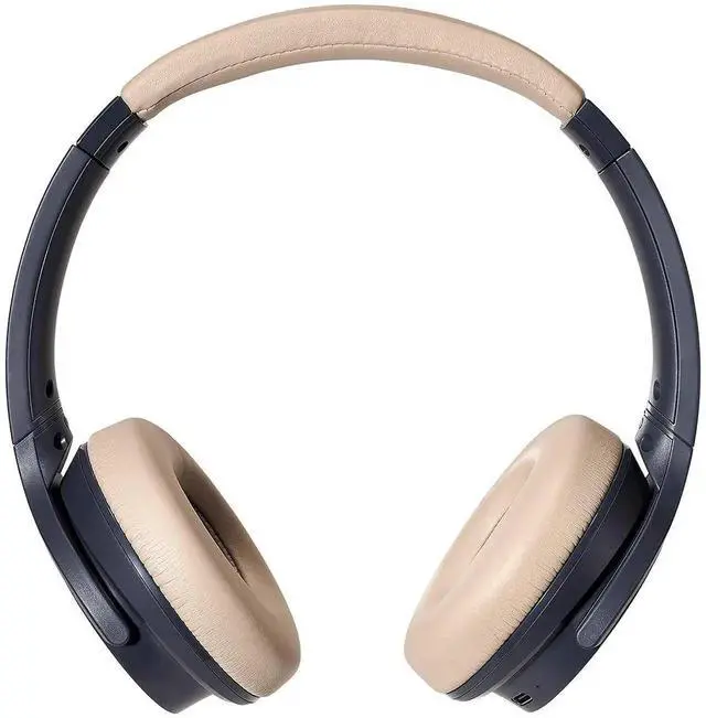 Alt view image 2 of 5 - Audio Technica ATH-S220BTNBG Navy/Beige Total Wireless On-Ear Headphones (2021)
