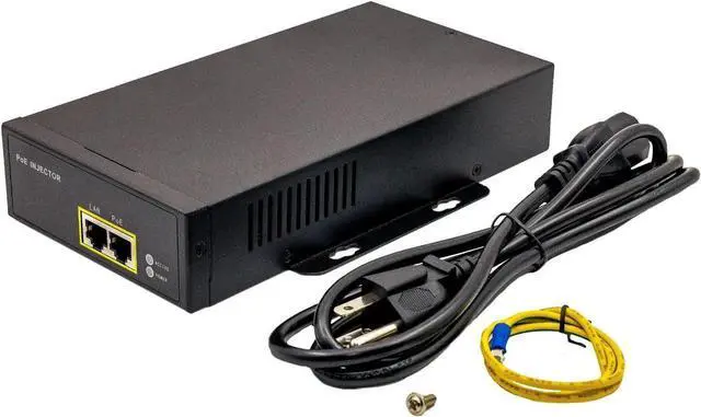 Main image of Poe Texas PoE Injector - 802.3bt PoE++ Single Port Power Over Ethernet Injector - Active PoE Adapter with 55V 95W Output - 10/100/1000 Gigabit Data - Mode A/B Wall Mount Plug & Play