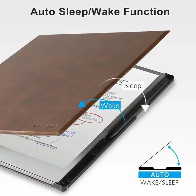 Alt view image 5 of 5 - CoBak Stand Case for Remarkable Paper Pro Tablet 11.8" with Hand Strap - Auto Sleep/Wake Folio Lightweight Protective Cover with Pen Holder and Nibs Holder for 11.8 inch 2024 Released Ver (Brown)