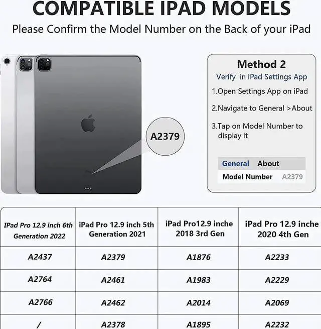 Alt view image 5 of 5 - Keyboard Case for iPad Air 13 2024 M2,iPad Pro 12.9 '' 6th/5th Generation,iPad Pro 12.9 Generation Case with Keyboard 2022,Detachable Bluetooth Keyboard for iPad Pro 12.9 with Pencil Holder,Blue