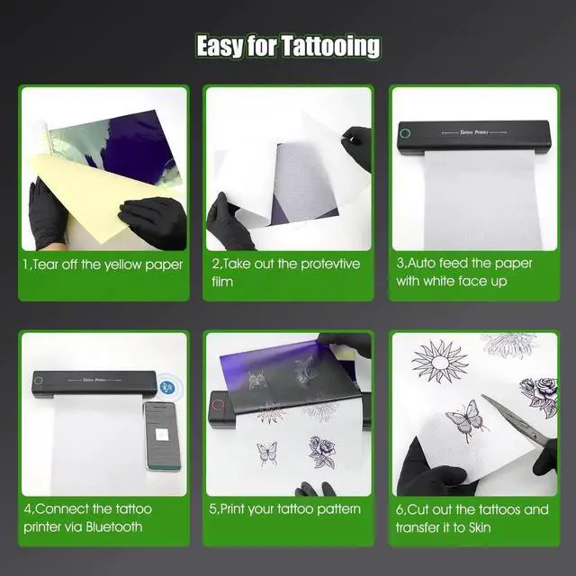 Alt view image 2 of 5 - BIOMASER H1 Tattoo Stencil Printer for Tattooing,Wireless Bluetooth Tattoo Printer Machine,Portable Thermal Printer Copier,10 Transfer Papers,Compatible with Smartphone & PC