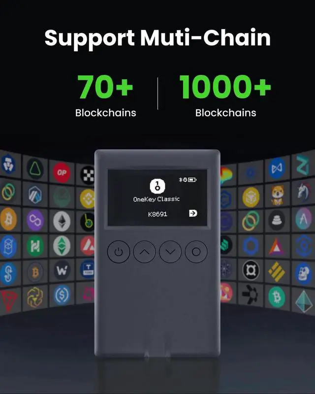 Alt view image 3 of 5 - OneKey Classic 1S - Hardware Crypto Wallet Cold Wallet - Bluetooth & NFT Support - EAL 6+ Top Security Cold Storage, Easily Manage Your Bitcoin, ETH, SOL, Doge, BNB, TRON, BCH, Kaspa