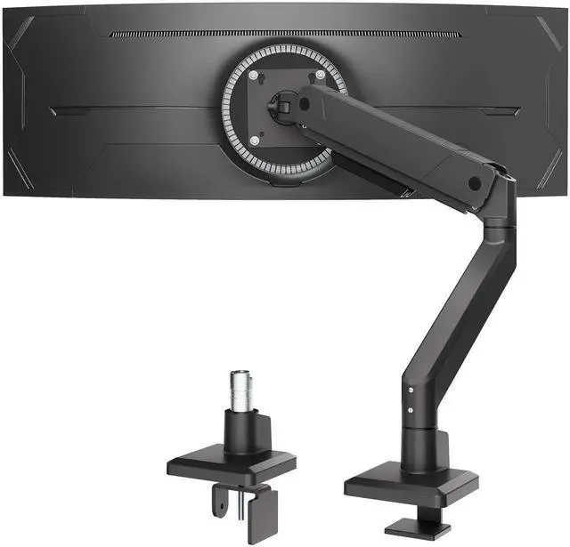 Main image of monTEK Single Monitor Arm for Max 45 Inch Ultrawide Screens Adjustable Monitor Desk Mount Holds 35 Lbs Cable Management with Clamp/Grommet Desk Mount, VESA 75/100mm, MA1007BK