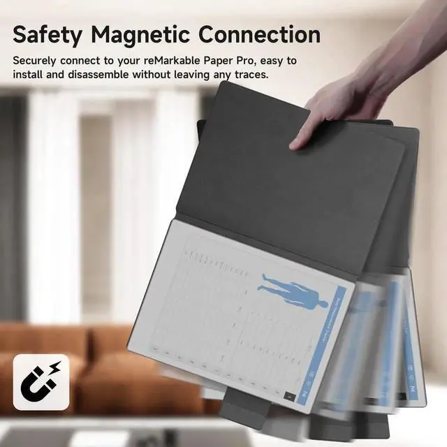 Alt view image 2 of 5 - Ayotu Case for Remarkable Paper Pro, Mosaic Weave Book Folio with Pen-Buckle, Smart Magnetic Cover for Remarkable Paper Pro 11.8" Color Tablet Only, Bundle with Premium Membership (Cobalt Blue)