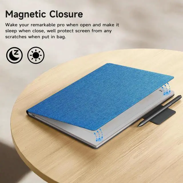 Alt view image 4 of 5 - Ayotu Case for Remarkable Paper Pro, Mosaic Weave Book Folio with Pen-Buckle, Smart Magnetic Cover for Remarkable Paper Pro 11.8" Color Tablet Only, Bundle with Premium Membership (Cobalt Blue)