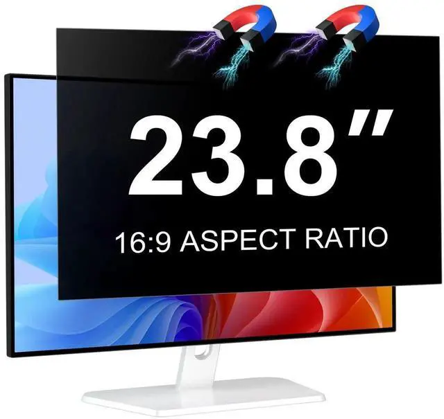 Main image of Magnetic 23.8 Inch Monitor Privacy Screen for 16:9 Aspect Ratio Widescreen Computer, Anti Glare Blue Light Protector Shield Filter for Eyes, Removable Computer Monitor Privacy Screen 23.8 inch