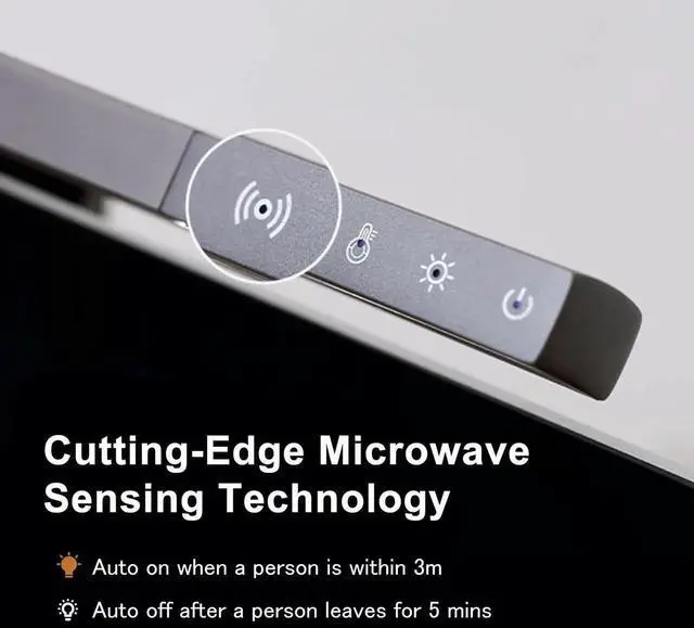 Alt view image 2 of 5 - Funlicht Computer Monitor Light Bar, Auto On/Off Screen Monitor Lamp for Eye Caring, Motion Sensing Desk Lamp with Touch Control, No Screen Glare Space Saving Desk/Office/Home/Game