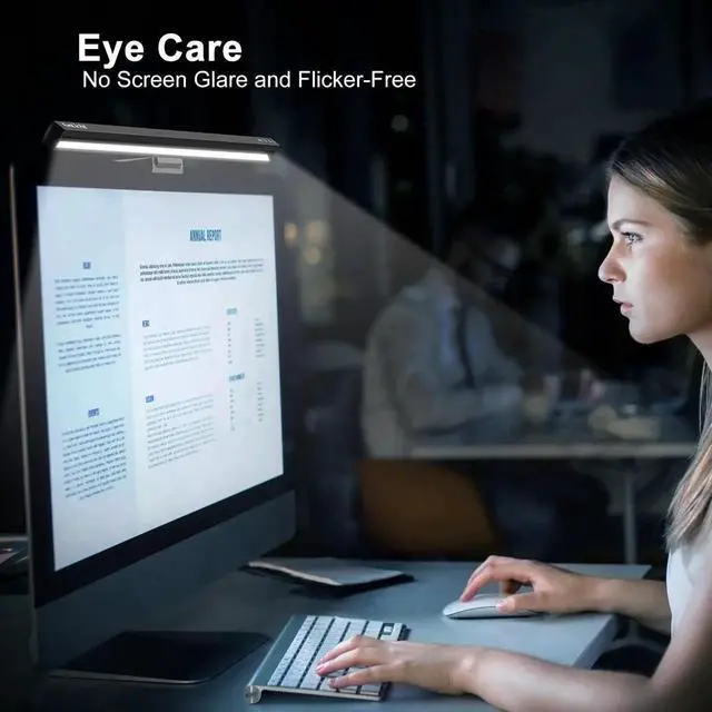 Alt view image 4 of 5 - Funlicht Computer Monitor Light Bar, Auto On/Off Screen Monitor Lamp for Eye Caring, Motion Sensing Desk Lamp with Touch Control, No Screen Glare Space Saving Desk/Office/Home/Game