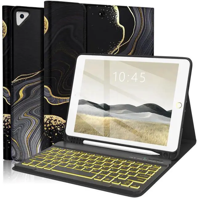 Main image of FUWANG Keyboard Case for iPad 9th 8th 7th Generation 10.2 inch, Detachable 7 Colors Backlit for iPad 9th Generation Case with Keyboard, Keyboard Case for iPad Pro 10.5"/Air 3rd Gen, with Pencil Holder
