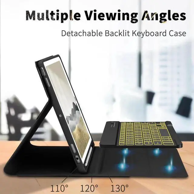 Alt view image 4 of 5 - FUWANG Keyboard Case for iPad 9th 8th 7th Generation 10.2 inch, Detachable 7 Colors Backlit for iPad 9th Generation Case with Keyboard, Keyboard Case for iPad Pro 10.5"/Air 3rd Gen, with Pencil Holder