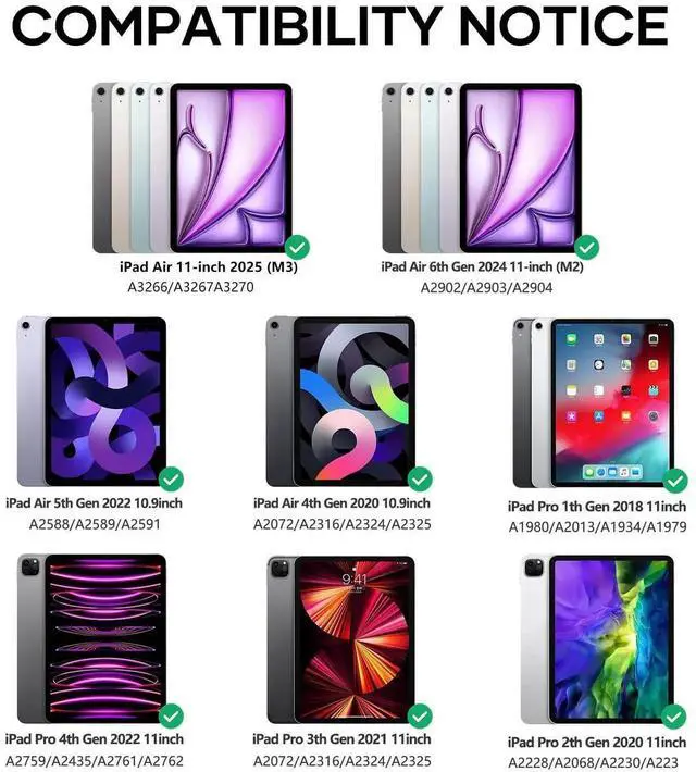 Alt view image 4 of 5 - VOWUBO Keyboard Case for iPad Air 11-inch 2025,Magic Detachable Rotating Case for iPad Air 6th/5th/4th Gen Keyboard, iPad Pro 11 inch Case with Keyboard Wireless Backlit, Built-in Pen Holder, Purple