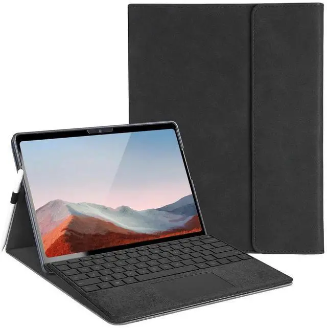 Main image of Case for 10-inch Microsoft Surface Go 4/3/2/1, Multiple Angle Viewing, Stylus Holder, Light Heat Dissation, Compatible with Type Cover Keyboard, BlackCompatibilityDesigned for 10 inch Microsoft Surfac