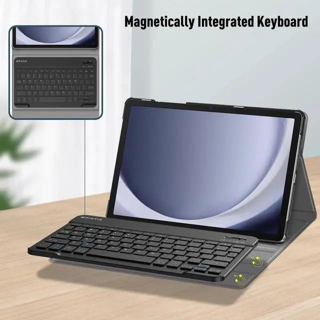 Alt view image 2 of 5 - Fintie Keyboard Case for Samsung Galaxy Tab A9 Plus/A9+ 5G 11 Inch 2023 Model (SM-X210/X216/X218), Slim Lightweight Stand Cover with Magnetically Detachable Wireless Bluetooth Keyboard, Composition