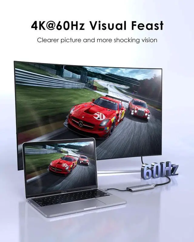 Alt view image 5 of 5 - LENTION USB C Hub with 4K HDMI Output(4K@60Hz), 4 USB 3.0, Type C Charging Dongle Compatible 2023-2016 MacBook Pro, New Mac Air, Steamdeck, Type C Devices, Stable Driver Adapter (CB-C35sH, Space Gray)