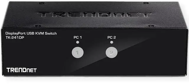 Alt view image 4 of 5 - TRENDnet 2-Port Monitor DisplayPort KVM Switch with Audio, 2-Port USB 2.0 Hub, Supports 4K UHD 3840 x 2160 @ 60Hz, DisplayPort 1.2, Black, TK-241DP