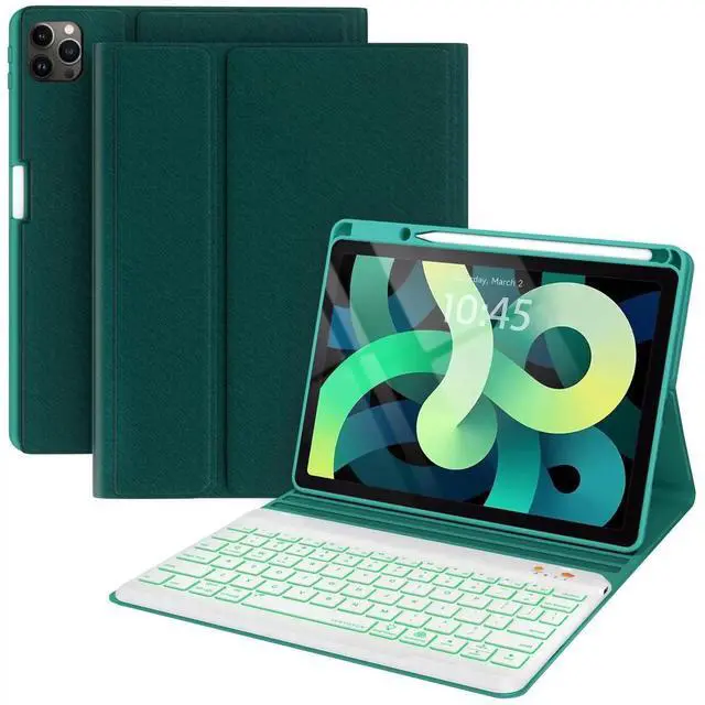 Main image of Keyboard case for ipad Air 11 inch(M2 2024)/10.9 Inch Air 5th 4th Generation & iPad Pro 11 inch (1st/2nd/3rd/4th Gen)-Backlit Detachable Keyboard, Folio Cover with Upper Easily Pencil Holder-(Teal)