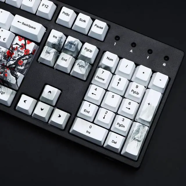 Alt view image 3 of 5 - MOLGRIA Keycaps 111 Set for 62 105 109 Mechanical Keyboard, Custom PBT OEM Profile Key Caps for French with Keycap Puller for Gateron Kailh Cherry MX Switch ISO Layout Keyboard(Plum Blossom)