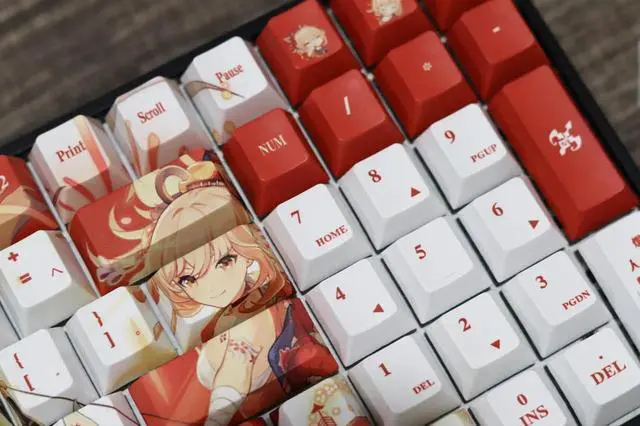 Alt view image 5 of 5 - Glacier Genshin Impact Keycaps Full Set for Mechanical Keyboard, Cherry Profile PBT Dye-Sublimation, Compatible with 60%/65%/75%/80%/96%/100% Layout, Free Keycaps Puller Included (Yoimiaya)
