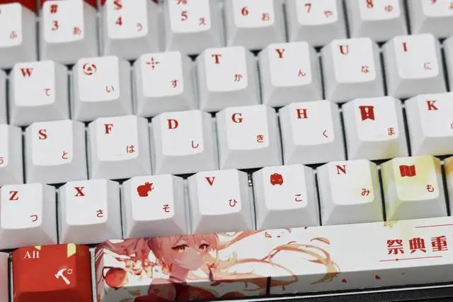 Alt view image 4 of 5 - Glacier Genshin Impact Keycaps Full Set for Mechanical Keyboard, Cherry Profile PBT Dye-Sublimation, Compatible with 60%/65%/75%/80%/96%/100% Layout, Free Keycaps Puller Included (Yoimiaya)