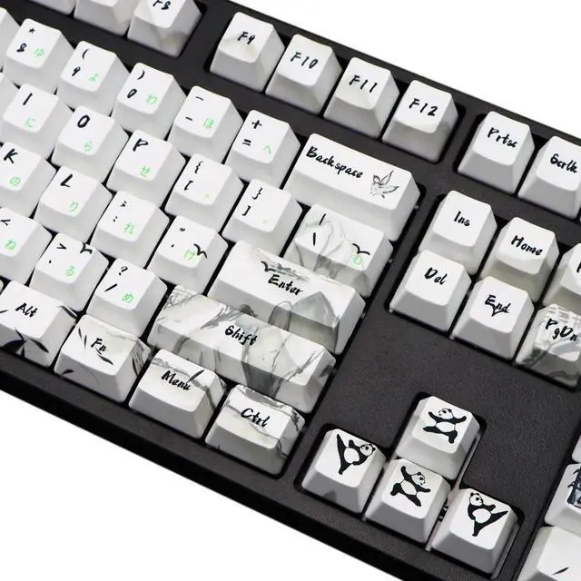 Alt view image 3 of 5 - MOLGRIA Keycaps 110 Set Ink Panda for Full Sized Keyboard, Custom PBT OEM Profile Key Caps with Japanese Font for Cherry MX Gateron Khail Switches 60 Percent Gaming Keyboard