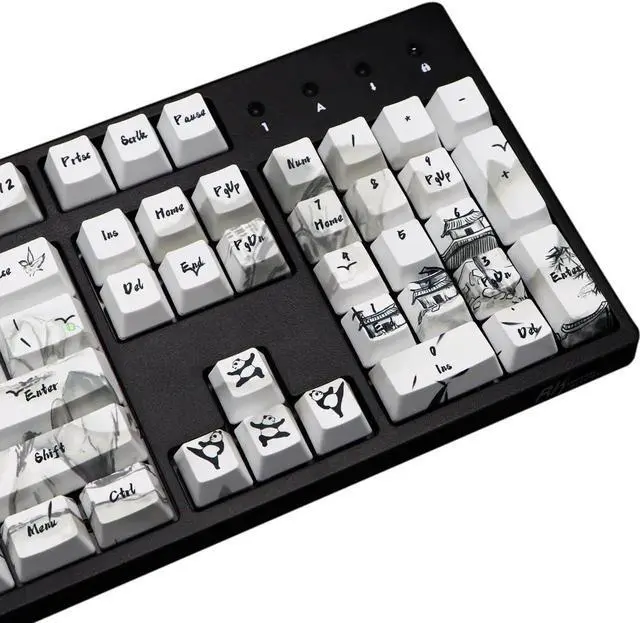 Alt view image 2 of 5 - MOLGRIA Keycaps 110 Set Ink Panda for Full Sized Keyboard, Custom PBT OEM Profile Key Caps with Japanese Font for Cherry MX Gateron Khail Switches 60 Percent Gaming Keyboard