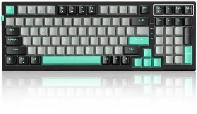 Main image of MageGee SKY98 Mechanical Gaming Keyboard, 96% Gasket Hot Swappable Wired Custom Creamy Keyboard with 5-Layer Sound Dampening, RGB Backlit, NKRO for Win/Mac (Dark Elf, Blue Whale Switch)