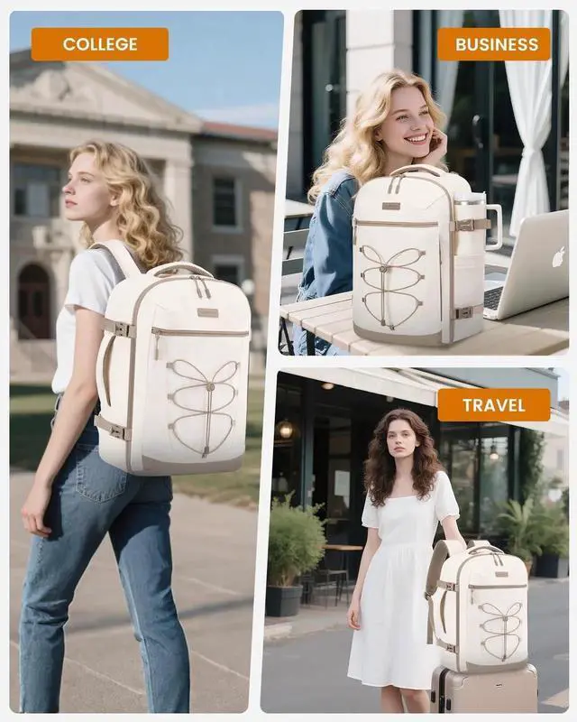 Alt view image 4 of 5 - LOVEVOOK Travel Backpack,40L Carry On Backpack Large Fits 17.3" Laptop,TSA Personal Item Travel Bag with 3 Packing Cubes,Water Resistant Laptop Bag Travel Essentials for Weekender Business Hiking