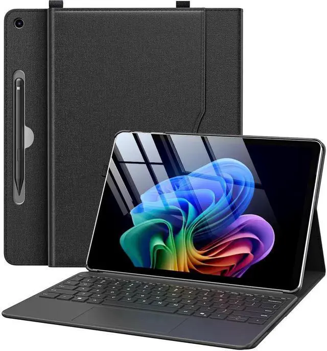 Main image of TiMOVO Case for Microsoft Surface Pro 12 Inch 2025 with Pen Loop, Multi-Angle Viewing Stand Flip Protective Cover with Hard Back, Auto Wake/Sleep, Compatible with Type Cover Keyboard, Black