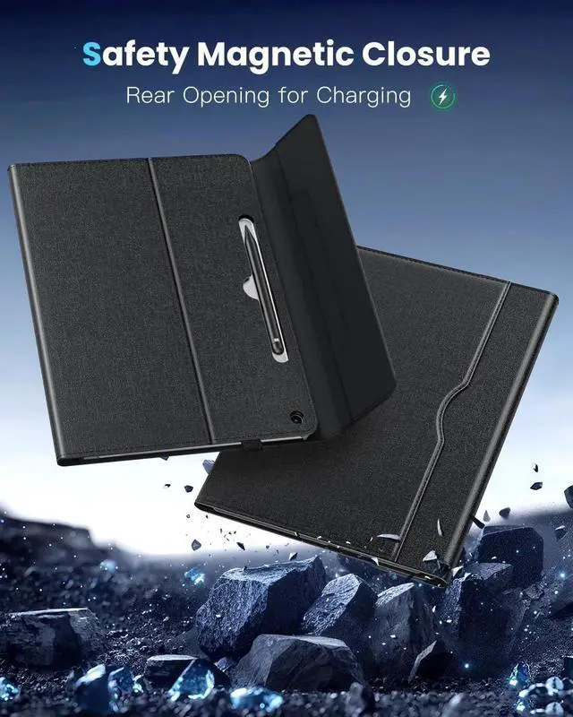 Alt view image 4 of 5 - TiMOVO Case for Microsoft Surface Pro 12 Inch 2025 with Pen Loop, Multi-Angle Viewing Stand Flip Protective Cover with Hard Back, Auto Wake/Sleep, Compatible with Type Cover Keyboard, Black