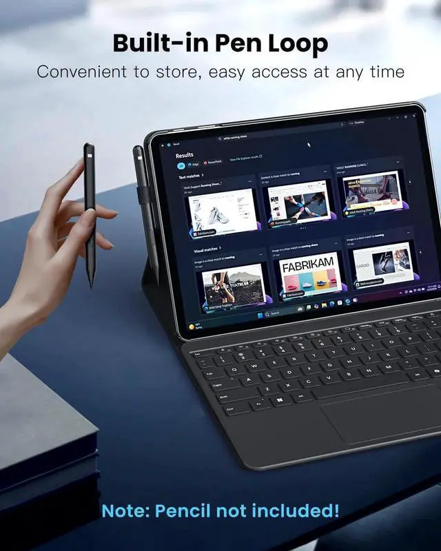 Alt view image 3 of 5 - TiMOVO Case for Microsoft Surface Pro 12 Inch 2025 with Pen Loop, Multi-Angle Viewing Stand Flip Protective Cover with Hard Back, Auto Wake/Sleep, Compatible with Type Cover Keyboard, Black