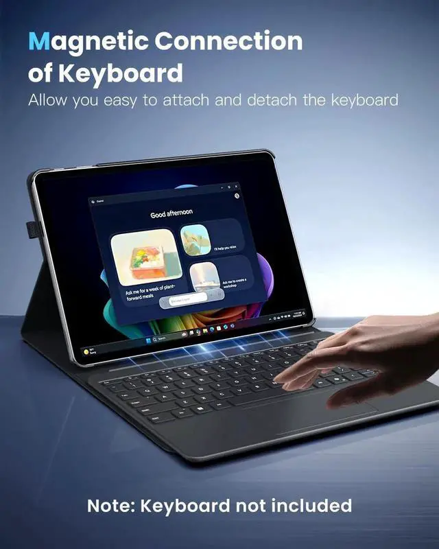 Alt view image 2 of 5 - TiMOVO Case for Microsoft Surface Pro 12 Inch 2025 with Pen Loop, Multi-Angle Viewing Stand Flip Protective Cover with Hard Back, Auto Wake/Sleep, Compatible with Type Cover Keyboard, Black