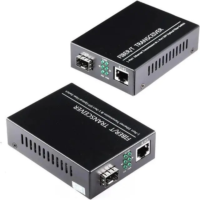 Main image of Open SFP Slot A Pair of 1.25G/s Gigabit Fiber Ethernet Media Converter 10/100/1000Base-Tx to 1000Base-SX SMF RJ45 to SFP Slot, Support SFP Gigabit modules up to 120KM(2 Pack)