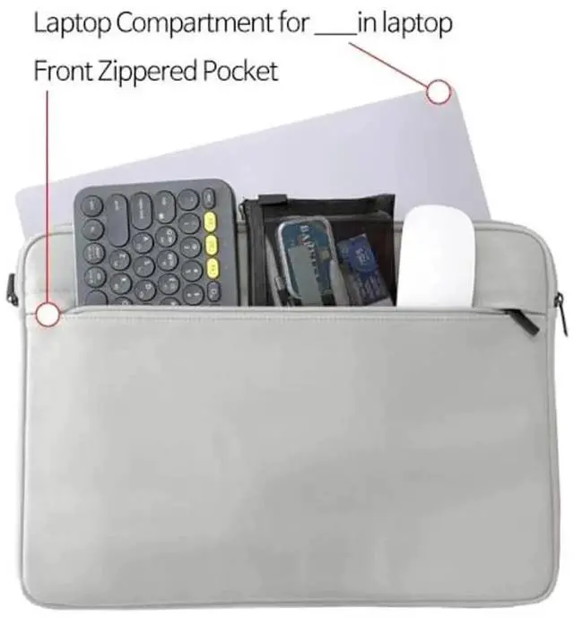 Alt view image 5 of 5 - STNINE Laptop Sleeve Leather Case Compatible with MacBook Pro 17, Chromebook 17, Slim Protective Computer Cover for Laptops