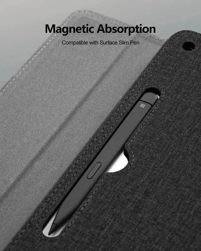 Alt view image 4 of 5 - SSS·GRGB Case fit Microsoft Surface Pro 12-Inch 1st Edition 2025, Multiple Angle Viewing Portfolio Business Cover with Stylus Holder & Pocket, Compatible with Type Cover Keyboard (Black)