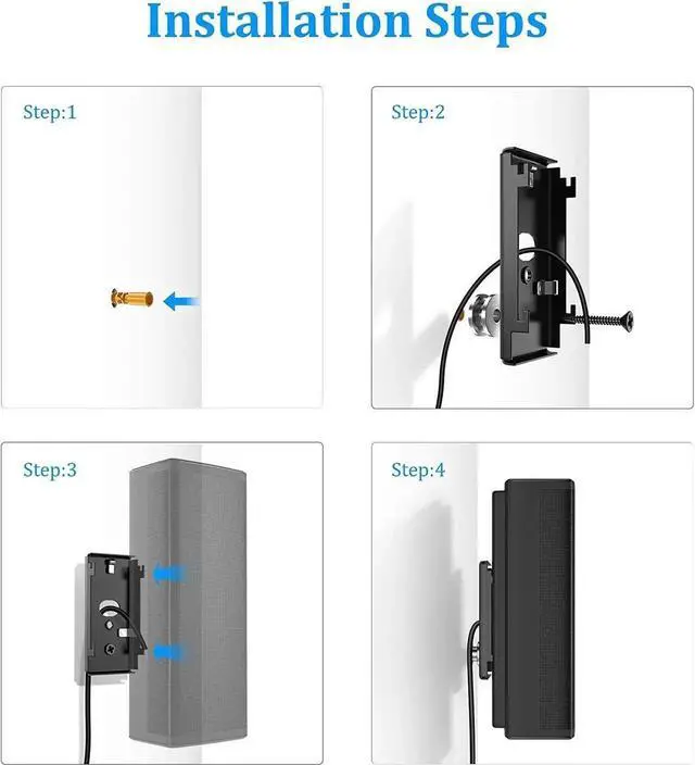 Alt view image 5 of 5 - Yaotieci (Pack of 4) Wall Mount Bracket for Bose SlideConnect UB-20 Series II, UFS-20, WB-50, Lifestyle 525 535 III/ 600, Soundtouch 300/520, CineMate 520 with Screws Kit