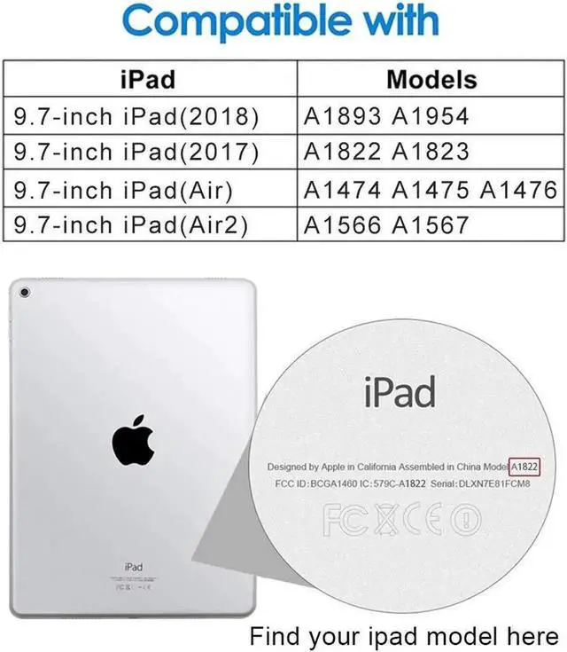 Alt view image 2 of 5 - aoub Case for iPad 6th/5th Generation 9.7 inch, iPad Air 2, iPad Air, Stand Folio Detachable Wireless Bluetooth Keyboard Cover Soft TPU Back Case with Pencil Holder for iPad 9.7, Purple