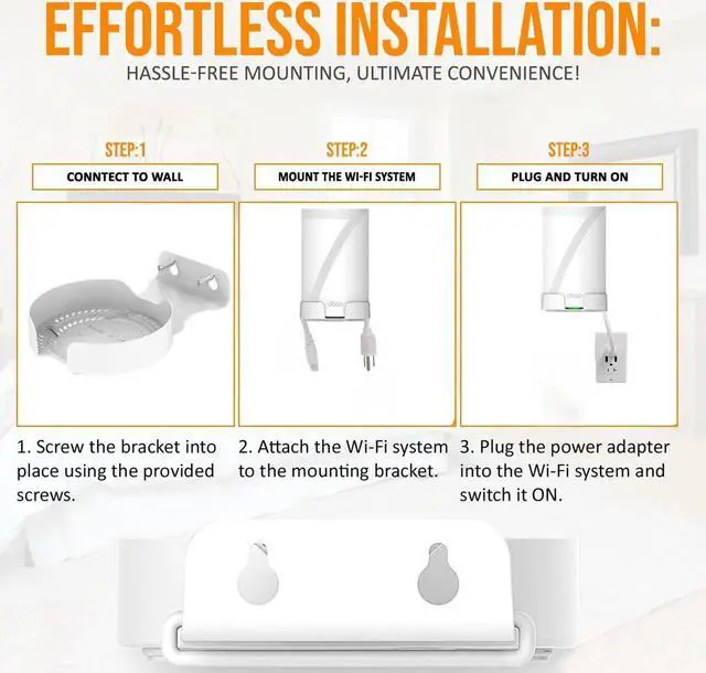 Alt view image 3 of 5 - Bangcheer Wall Mount for TP-Link Deco BE75/BE85/BE95/BE17000/BE22000/BE33000 Whole Home Mesh WiFi 7, Upgrade Stable Saving Space Aluminum Alloy Wall Hanging Bracket Holder (3Pack,White)