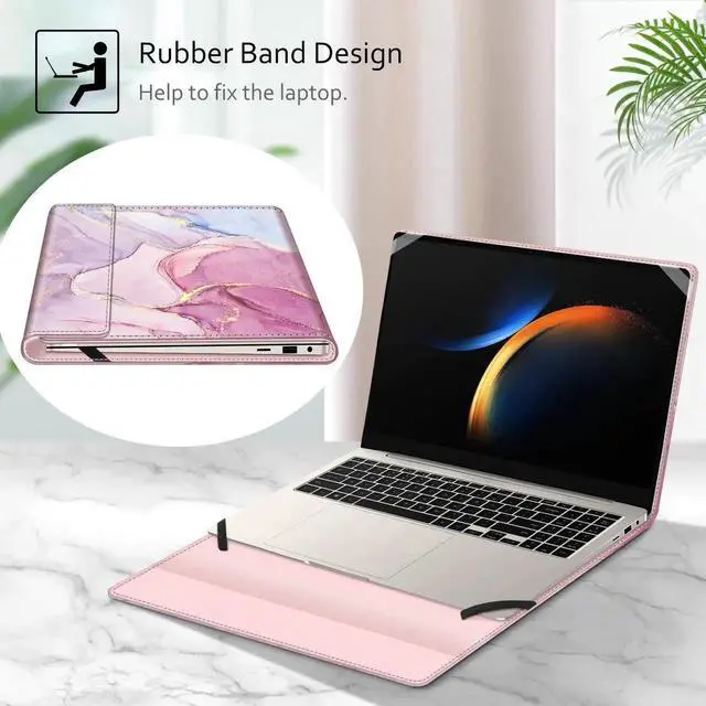 Alt view image 2 of 5 - Fintie Sleeve Case Cover for 16" Samsung Galaxy Book4 Edge NP960XMA / Book5Pro 360 NP960QHA / Book4Ultra NP960XGL / Book4Pro 360 NP960QGK / Book3Pro 360 NP960QFG, Dreamy Marble