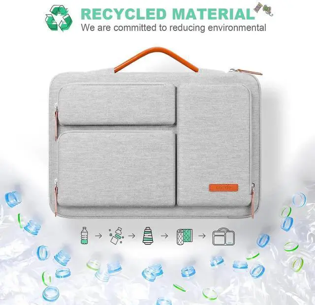 Alt view image 3 of 5 - Lacdo 360° Protective Laptop Sleeve Case for MacBook Air/Pro, 13-13.3 inch Notebook, 14 inch New MacBook Pro M5/M4/M3/M2/M1 A3434 A3112 A3401 A3185 A2992 A2918 2025-2021 Computer Bag, Gray