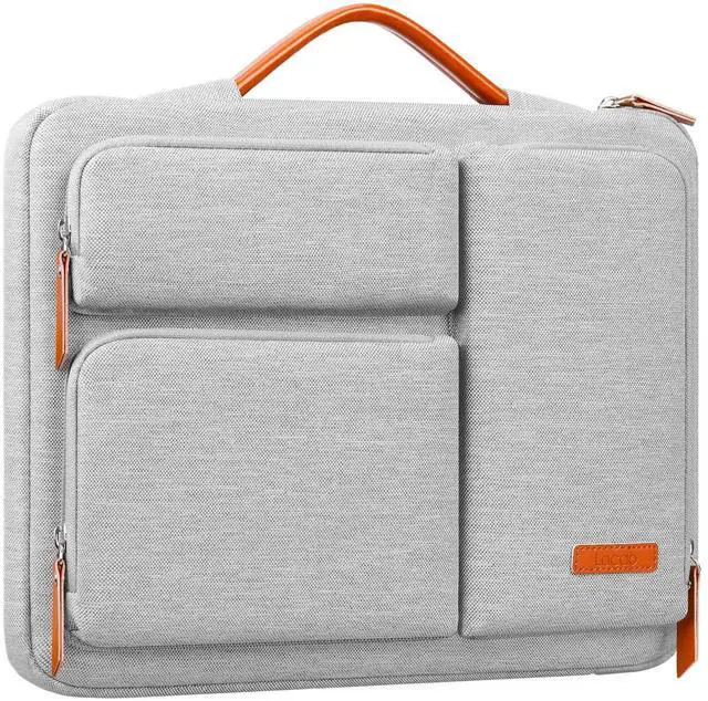 Main image of Lacdo 360° Protective Laptop Sleeve Case for MacBook Air/Pro, 13-13.3 inch Notebook, 14 inch New MacBook Pro M5/M4/M3/M2/M1 A3434 A3112 A3401 A3185 A2992 A2918 2025-2021 Computer Bag, Gray