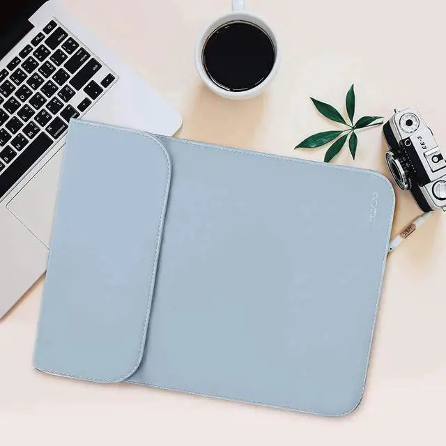 Alt view image 2 of 5 - MOSISO Laptop Case 13 inch, 13 inch Laptop Sleeve Compatible with MacBook Air M4 M3 M2 M1 2025-2018 / Pro M2 M1 2025-2016, Faux Suede Leather Case with Small Bag, Baby Blue