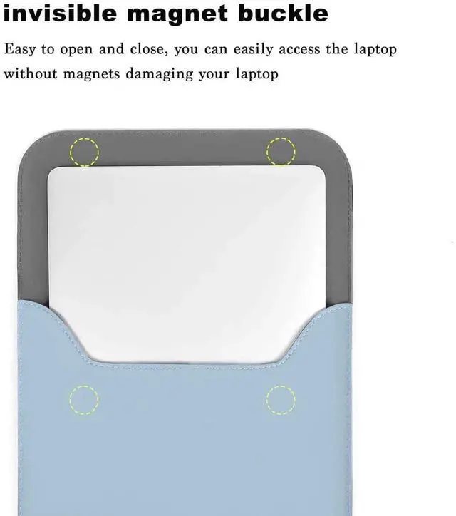 Alt view image 3 of 5 - MOSISO Laptop Case 13 inch, 13 inch Laptop Sleeve Compatible with MacBook Air M4 M3 M2 M1 2025-2018 / Pro M2 M1 2025-2016, Faux Suede Leather Case with Small Bag, Baby Blue