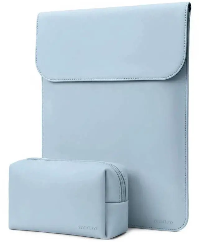 Main image of MOSISO Laptop Case 13 inch, 13 inch Laptop Sleeve Compatible with MacBook Air M4 M3 M2 M1 2025-2018 / Pro M2 M1 2025-2016, Faux Suede Leather Case with Small Bag, Baby Blue