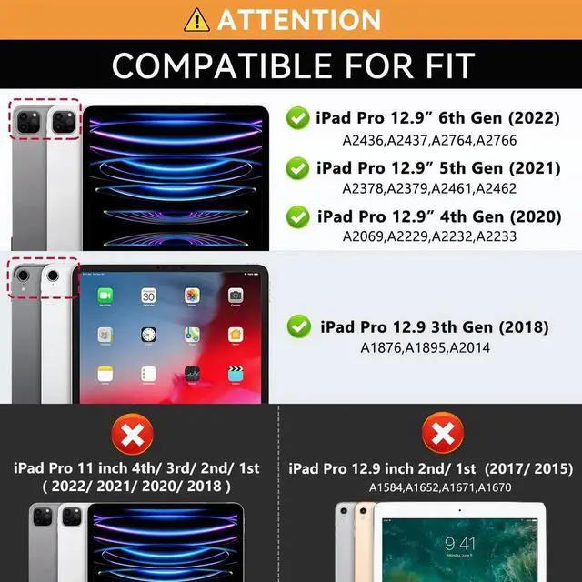 Alt view image 2 of 5 - Zonefoker Case for New iPad Pro 12.9 inch 6th/5th/4th/3rd Generation 2022/2021/2020/2018, 12.9'' ipad Pro Leather Protective Cover 6/5/4/3 Gen with Pencil Holder, Auto Wake/Sleep, Marble Ocean Blue