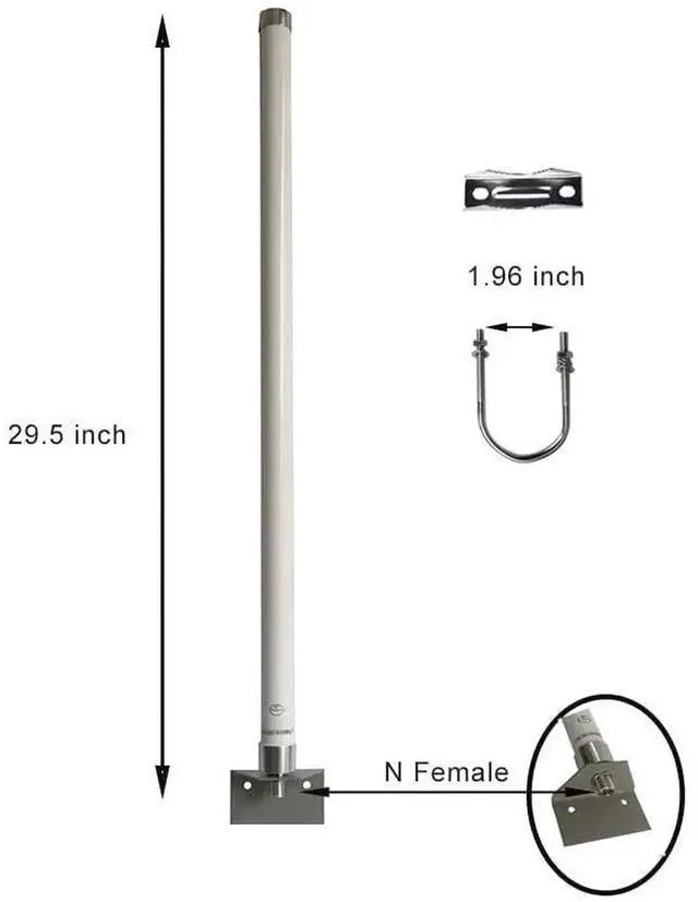 Alt view image 3 of 5 - External Long Range Omni-Directional 2.4G/5.8G 12dBi Antennas for WiFi 6 Extender/Access Point/Security Camera/Routers