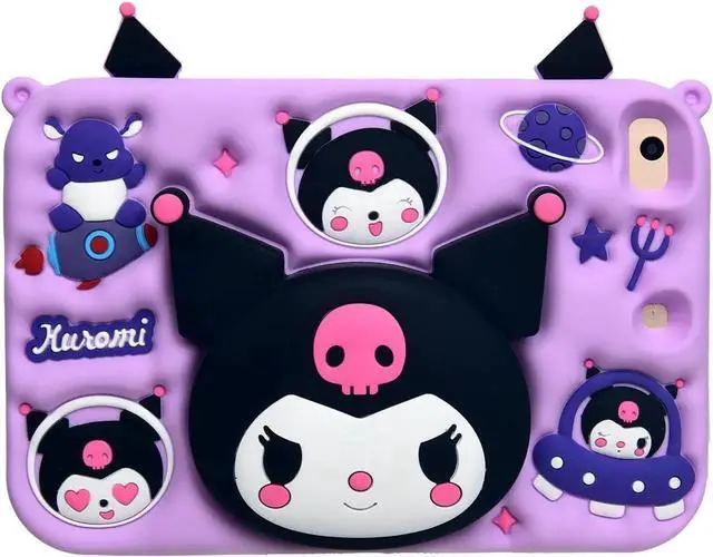 Main image of MONEHOYSY Cute Soft Silicone Kickstand Case for iPad Air 6th 11" M2, Air 5th/4th 10.9" 2022/2020, Drop Proof, Shock Proof Back Stand Cover for Kids, Children, Girls (Kurom-1)